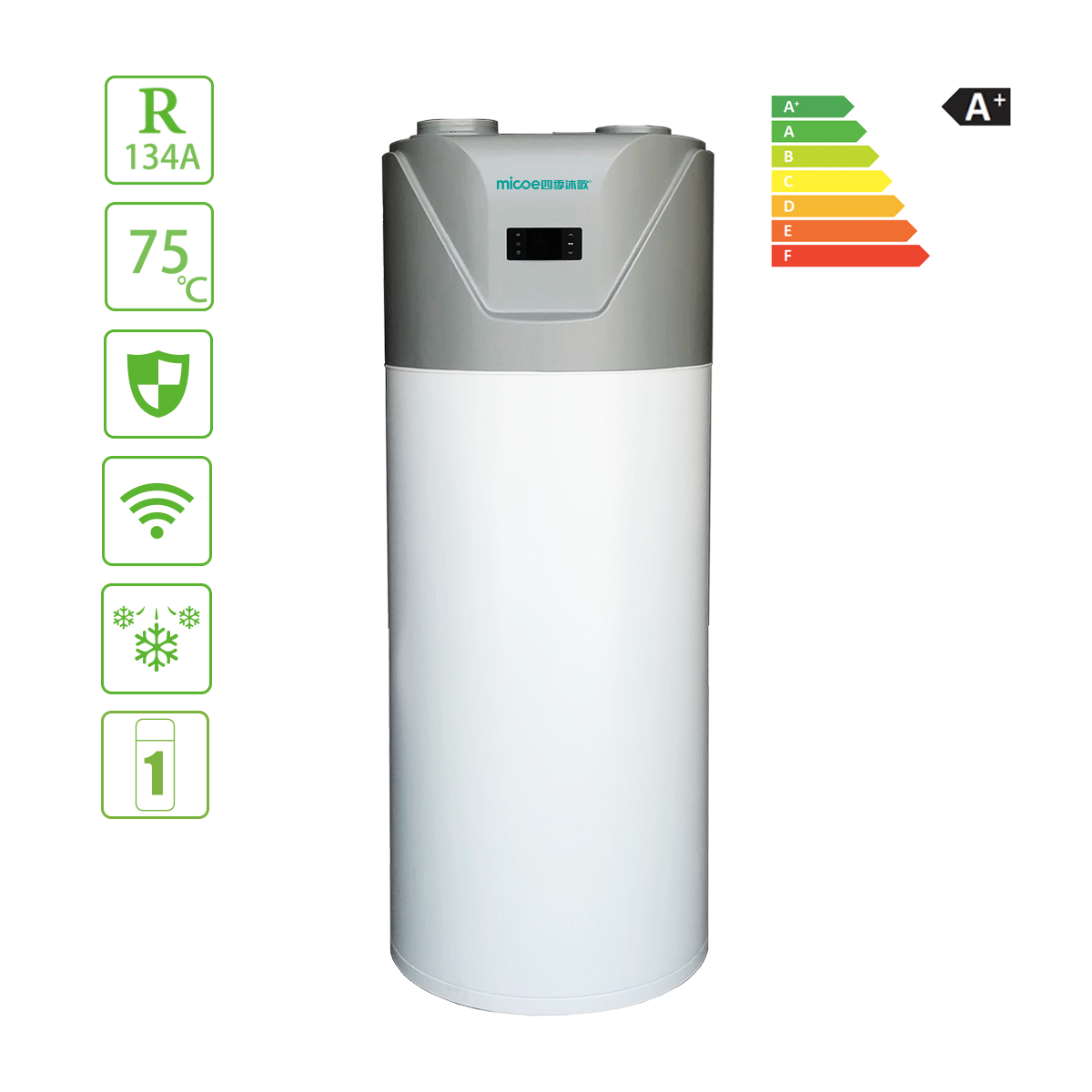 DC-Inverter-Monoblock-Wärmepumpen-Warmwasserbereiter für Wohngebäude
